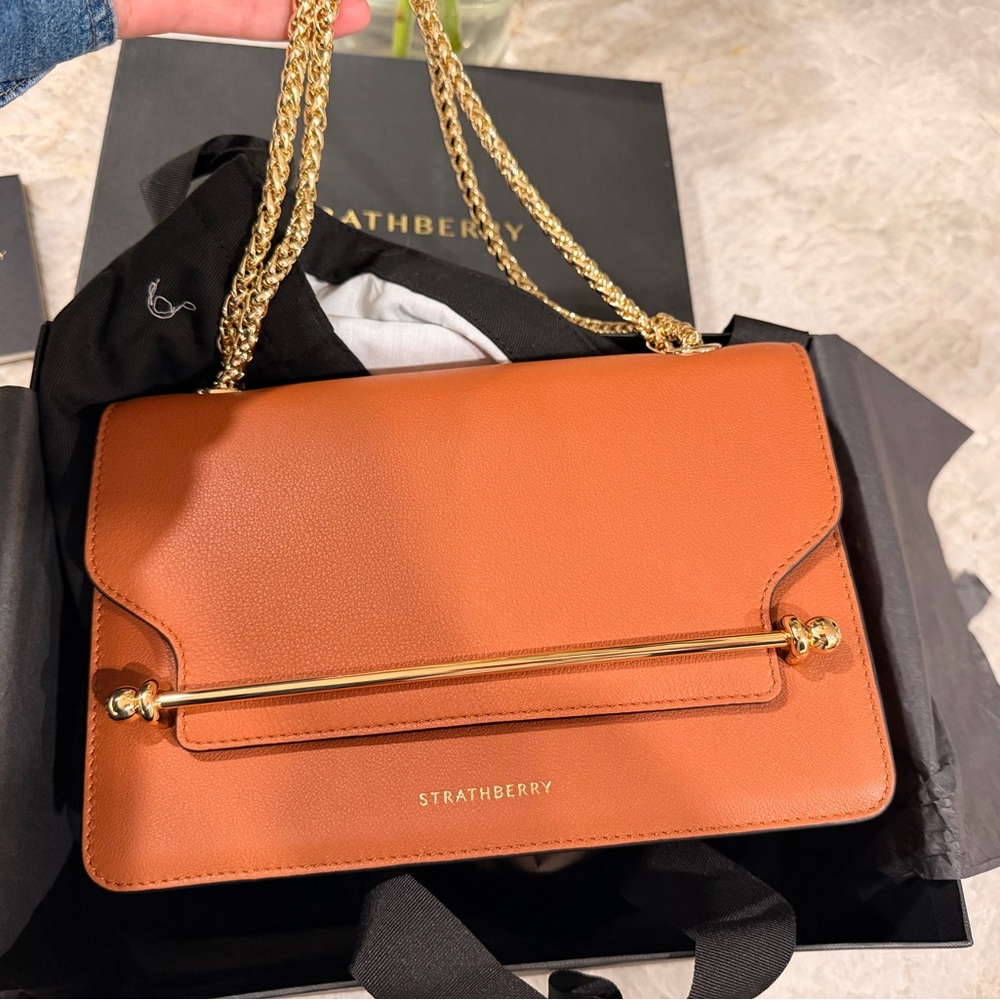 Strathberry Tan Leather Shoulder Bag